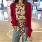 Spaghetti Strap Printed Top / Cardigan