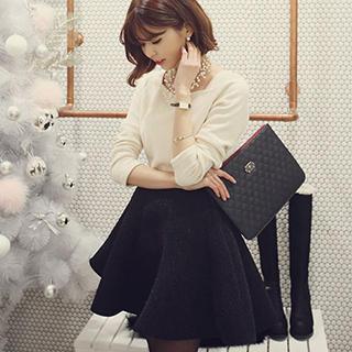 Set: Knit Top + A-line Skirt