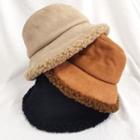 Fleece-lined Faux-suede Bucket Hat