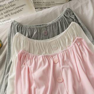 Boatneck Buttoned Crop T-shirt