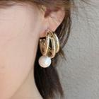 Faux Pearl Layered Alloy Dangle Earring