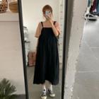 High-waist Sleeveless Dress Black - One Size