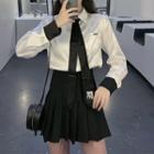 Shirt / Pleated Mini Skirt / Set