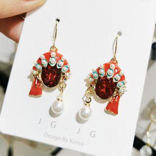 Opera Facial Mask Drop Earring 1 Pair - As Shown In Figure - One Size