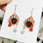 Opera Facial Mask Drop Earring 1 Pair - As Shown In Figure - One Size