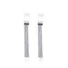 Simple And Fashion Geometric Line Fringe Earrings Silver - One Size