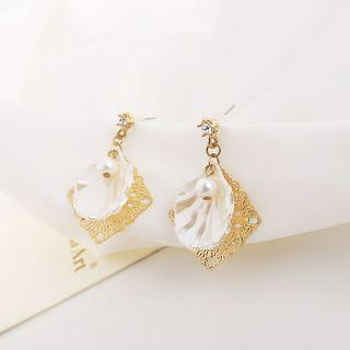 Faux Pearl Shell Dangle Earring