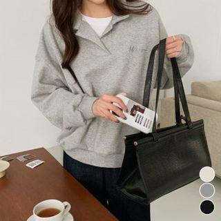 Collared Fleece-lined Pullover