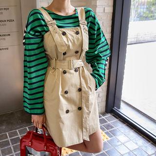 Sleeveless Belted Mini Trench Dress