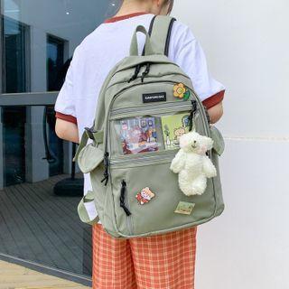 Set: Transparent Panel Backpack + Bag Charm