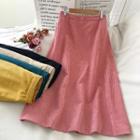 Corduroy Mid-length A-line Skirt