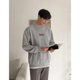 Drop-shoulder Paris Letter Sweatshirt