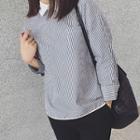 Pinstriped 3/4-sleeve Blouse