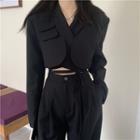 Plain Cropped Blazer / High-waist Dress Pants