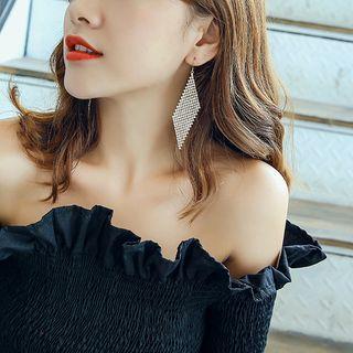 Rhinestone Geometry Drop Earring