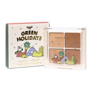 Innisfree - Airy Twinkle Eye Shadow Palette 2021 Green Holidays Edition - 2 Types #01 Starry Brown