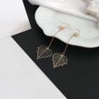 Rhinestone & Alloy Leaf Dangle Earring As Shown In Figure - One Size