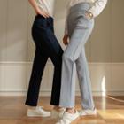 Wide-banded Straight-leg Pants In 2 Lengths