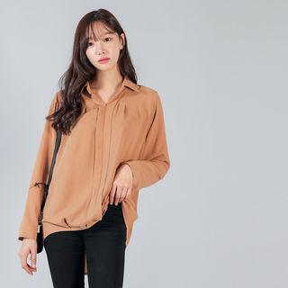 Half-placket Pintuck Shirt