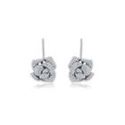 Fashion And Elegant Rose Earrings With Cubic Zirconia Silver - One Size