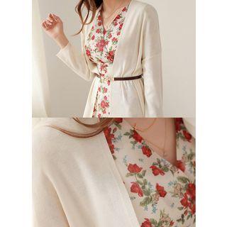 Slit-hem Lightweight Long Cardigan