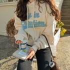 Letter Patch Cropped Hoodie