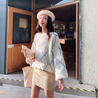 Rhombus Cable-knit Sweater