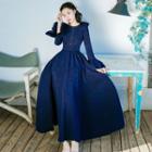 Long-sleeve Corduroy A-line Maxi Dress