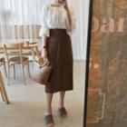 Squared-neck Lace-trim Top