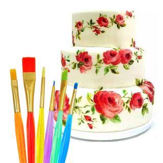Set Of 6: Cake Decoration Brush As Shown In Figure - One Size