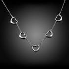 Simple Fashion Hollow Heart Necklace Silver - One Size