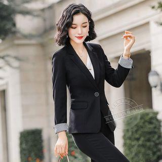 Single-breasted Blazer / Straight-leg Dress Pants / Set