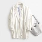 Zip Trench Jacket White - One Size