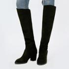 Block-heel Faux-suede Tall Boots