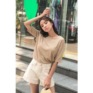 Knot-back Linen Blend T-shirt