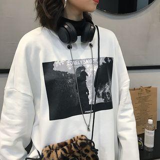 Chain-detail Print Sweatshirt