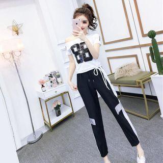 Short-sleeve Numbering T-shirt + Pants