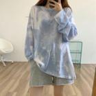 Tie-dyed Long-sleeve T-shirt As Shown In Figure - One Size