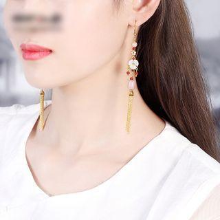 Retro Gemstone Flower Drop Earring