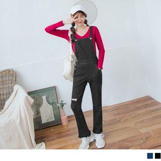 Distressed Boot-cut Jumper Pants