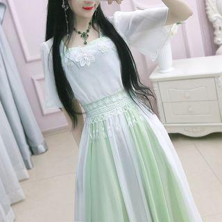 Short-sleeve Maxi Hanfu Dress