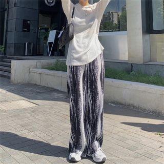 Knit Top / Tie-dyed Wide Leg Pants