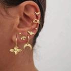Alloy Ear Stud Set Set Of 8 - Gold - One Size