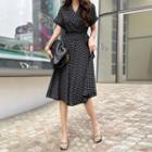Notch-lapel Monogram Dress