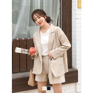 Set: Single-button Loose-fit Blazer + Shorts