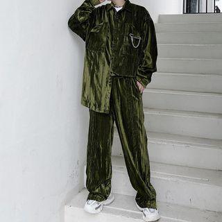 Set: Velvet Shirt + Sweatpants