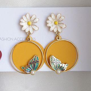 Alloy Daisy & Butterfly Dangle Earring
