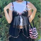 Spaghetti Strap Mesh Top / Short-sleeve T-shirt
