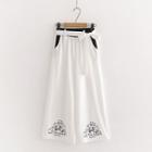 Panda Print Cropped Wide-leg Pants