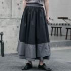 Maxi Color Block A-line Skirt